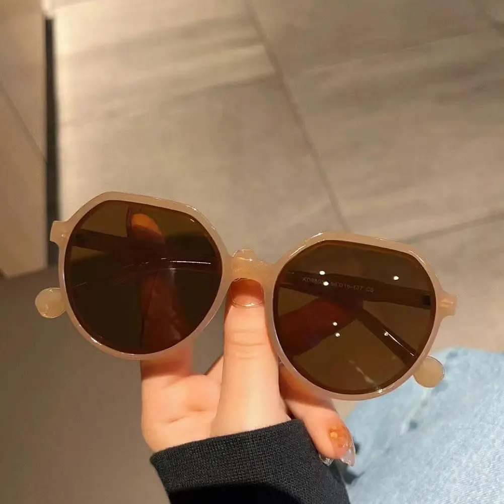

Fashion Style All-match Trend Sunglasses Personalized Round Frame Sunglasses Ins Trend Candy Color Big Frame Sunglasses
