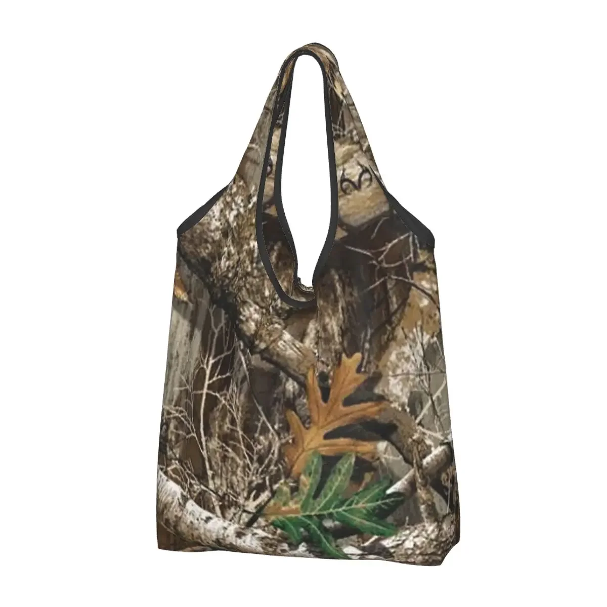 Real Tree Portable Tote Shopping Bags Foldable Shopper Bag Groceries Handbag Shoulder Bag