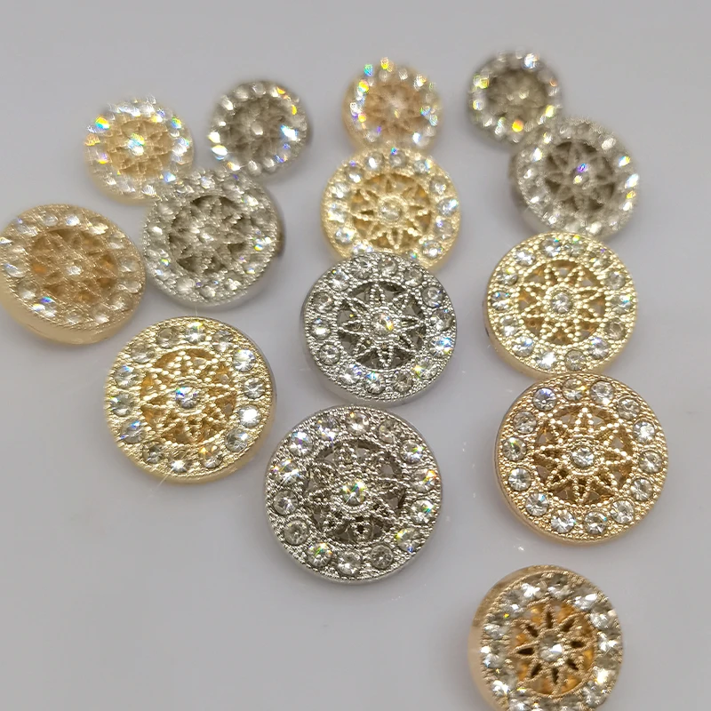 12/15/20MM Fashion Luxury Rhinestone Star Design Metal Buttons Of Clothing Wholesale Decor High Quality Button Makers Sewing DIY