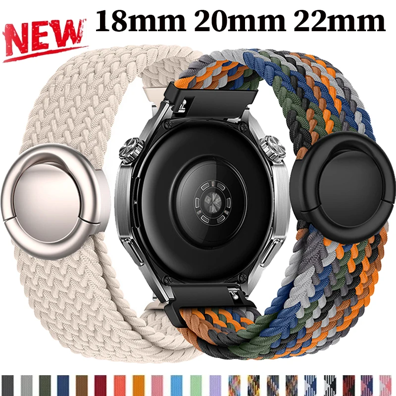 18 مللي متر 20 مللي متر 22 مللي متر مضفر النايلون حلقة حزام لهواوي ساعة GT5/GT4 برو المظلة مشبك مريح الفرقة لساعة سامسونج 7 6 5 4