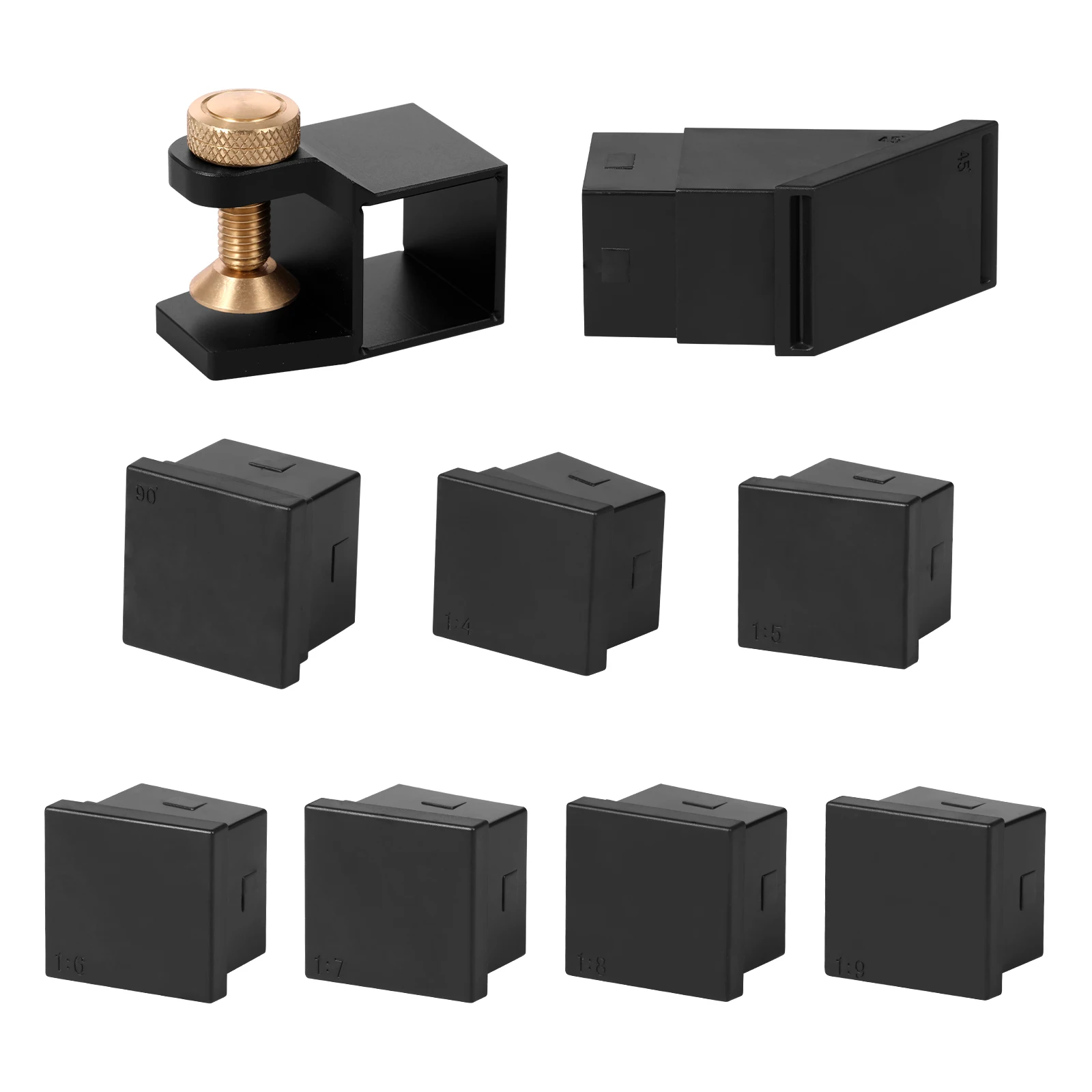 

Dovetail Saw Guide Aluminum Alloy Dovetail Jig Marker Precise Cutting Hand Saw Guide with Six Dovetail Module Woodworking Tool