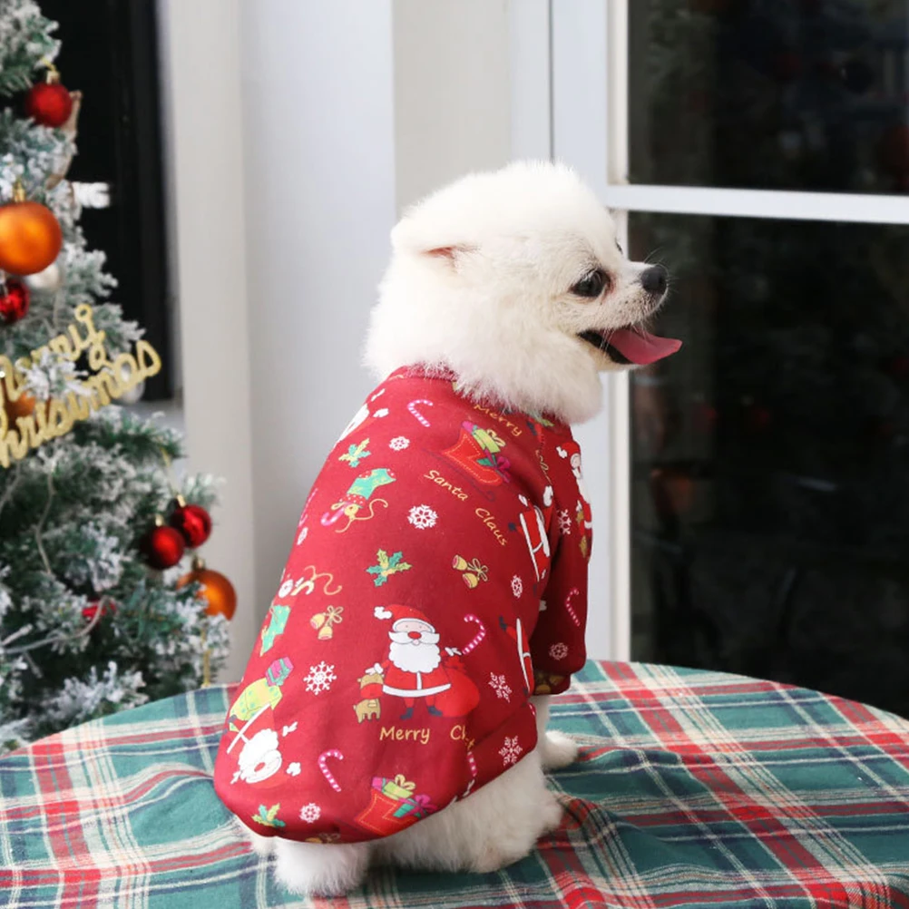 

2Pcs Pet Premium Material Puppy Costume Dog Apparel Warm Garment Holiday Party Christmas Pet Supplies Supplies