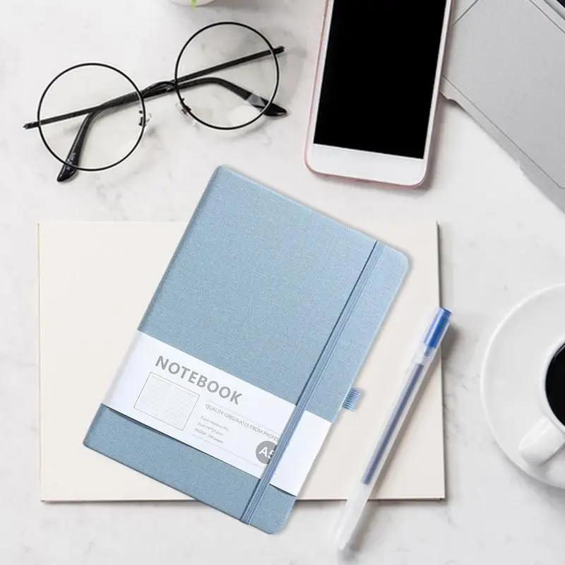 Diary Notebook A5 PU Leather Cover Horizontal Line Notebook Journal 200 Pages Notepads Diary Agenda Business Work Notebook