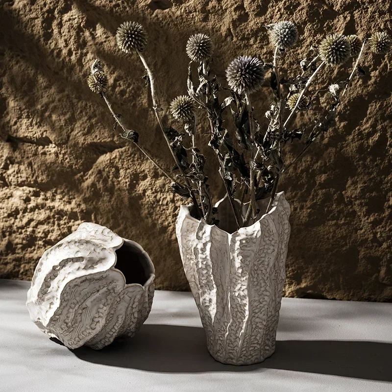 Nordic Irregular Ceramic Vase for Pampas Grass Home Bedroom Living Room Table Centerpiece Decoration Accessories Desk