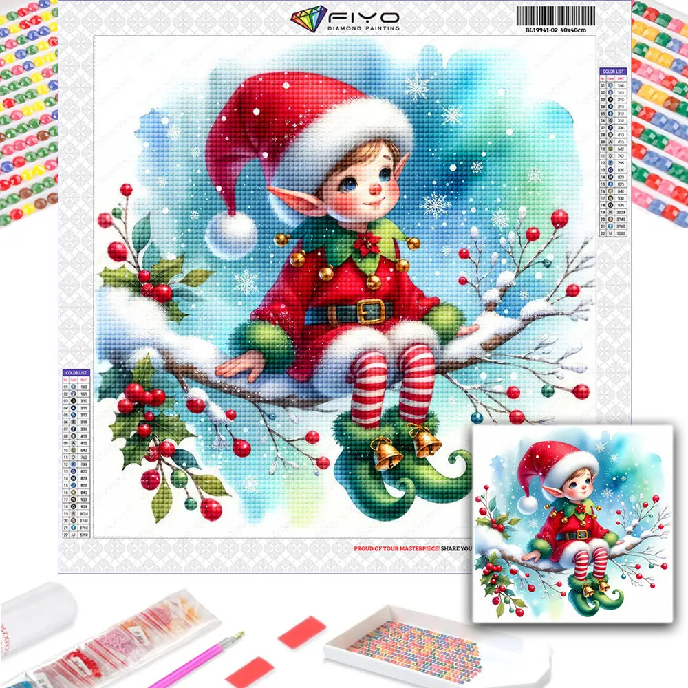 Pittura diamante nuovo 2024 Chistmas Girl 5D DIY Full Diamond Mosaic Art Cartoon Animal ricamo decorazioni per la casa quadro