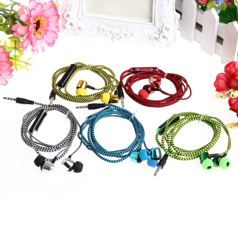 Y1UB 3.5mm In-Ear Earphone Headphone With Mic Braided Headset For phone New