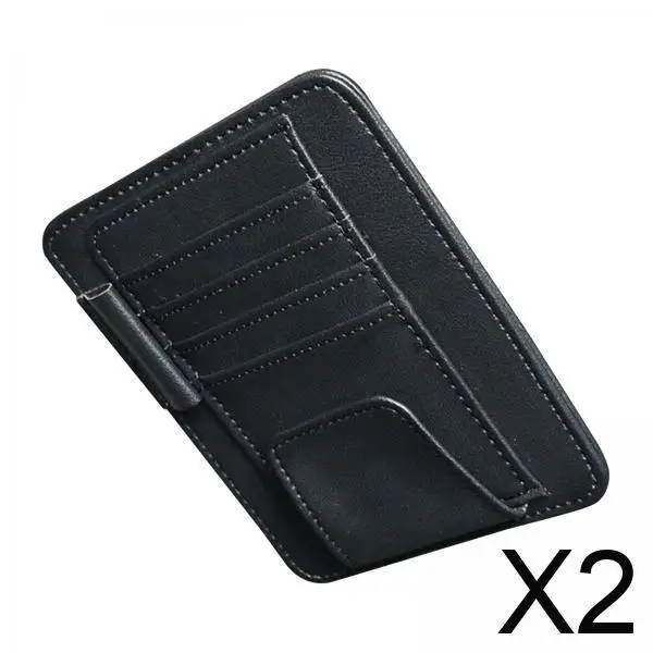 Car Sun Visor Storage Organizer PU Leather Multi Layer Ticket Card Clips Pouch for Byd Atto 3 Interior