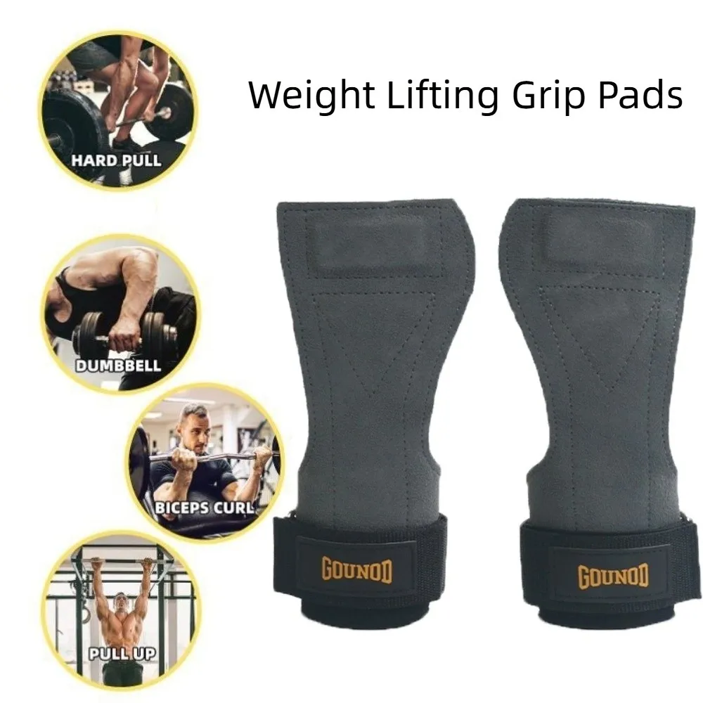

1 пара накладок для тяжелой атлетики из воловьей кожи, противоскользящие сверхмощные ремни для становой тяги, регулируемые, износостойкие