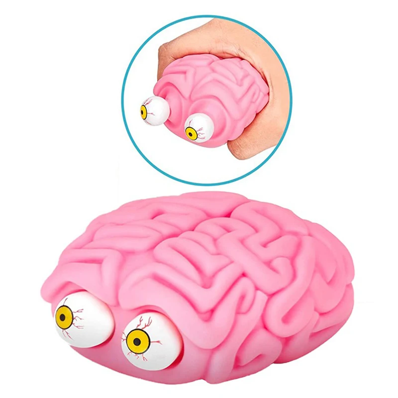 Flippy Brain Squishy Eye Popping Tricky Vomiting Squeeze Toys Stranger Monster Pinch Press Ball Spit Glue Doll Toys Halloween