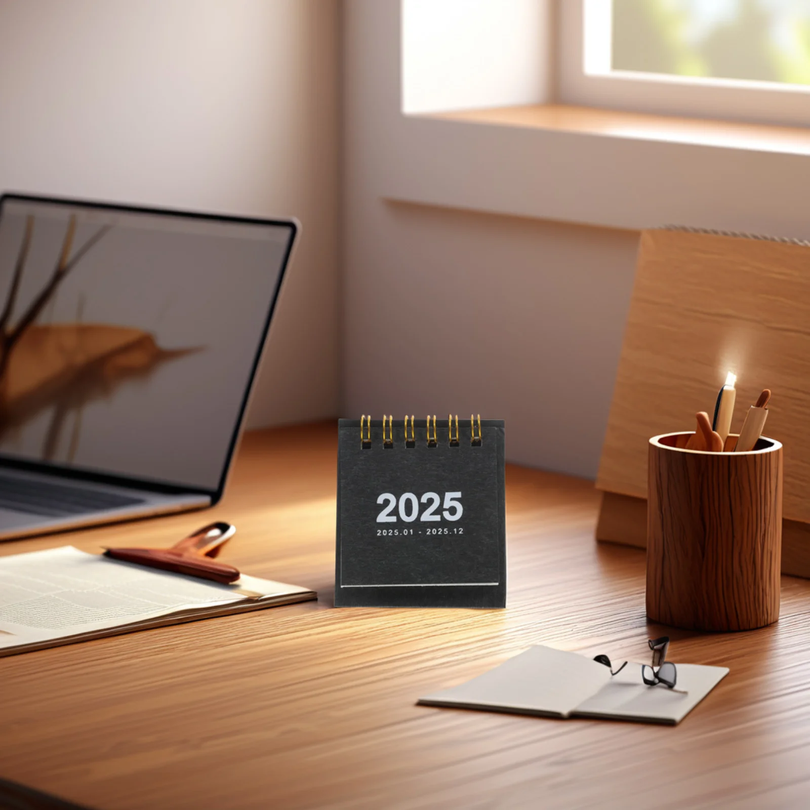 

Mini Desk Calendar 2025 Small Standing Spiral Flip Monthly Desktop Calendar for Home Office School Organizing Desk Decor