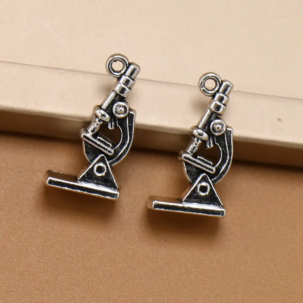 

20 шт. серебряных подвесок-микроскопов из сплава, набор для самостоятельного изготовления украшений: ожерелья, браслеты, брелоки