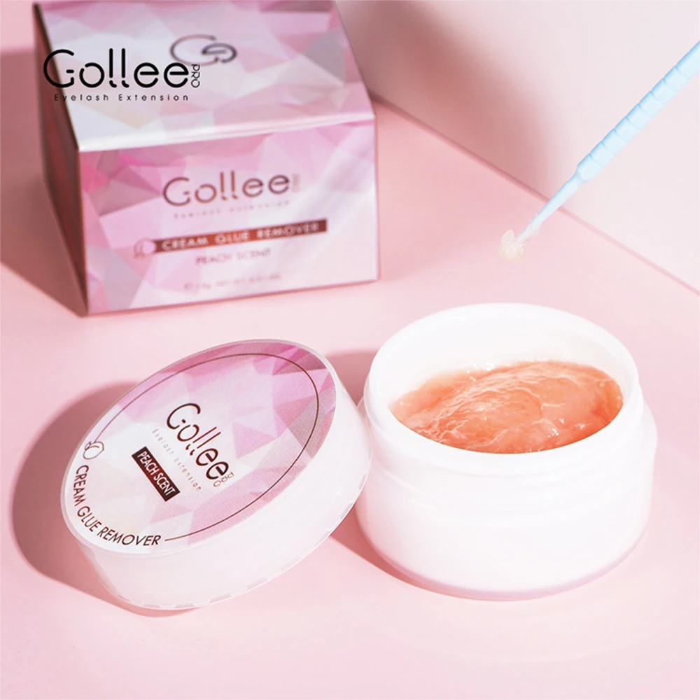 Gollee Eyelash Extension Glue Remover Low Irritation Peach Scent 15g Odorless Eyelash Glue Remover Grafting Eyelash Adhesive Gel