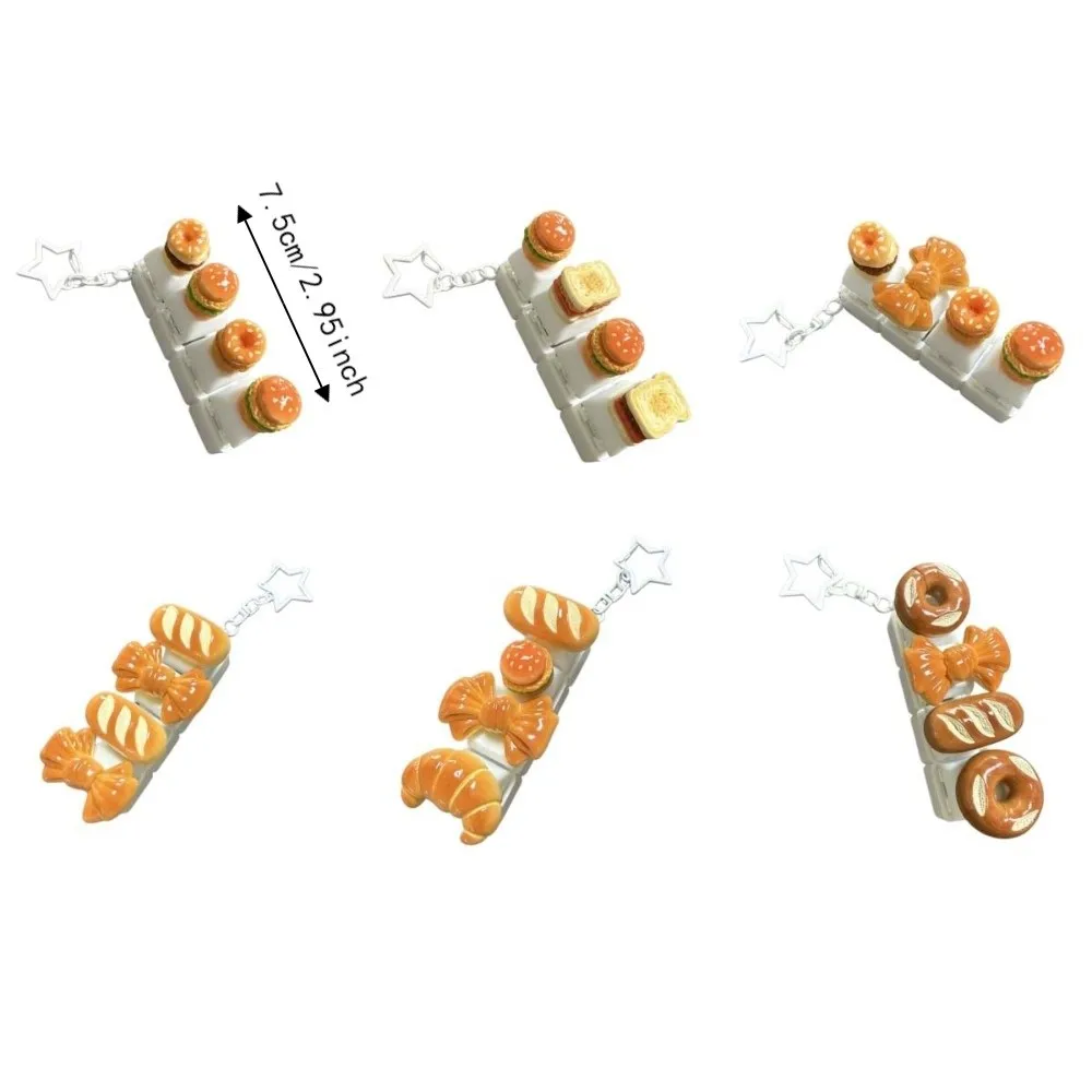Cute Glow Design Decompression Button Simulation Keyboard Cream Bread Mini Keyboard Pendant Burger Sandwich Luminous view 6