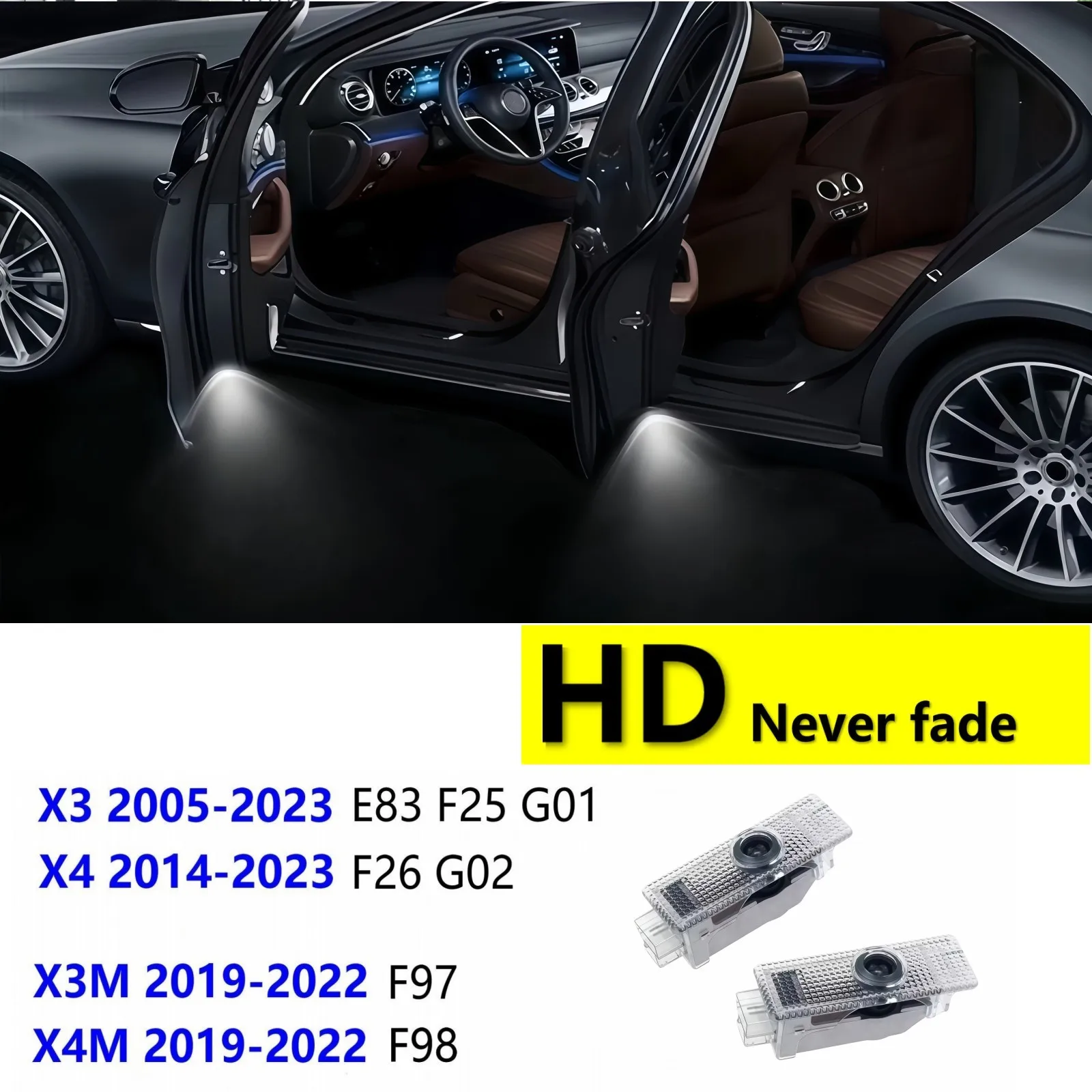 

HD E83 F25 G01 2005-2023 F26 G02 2014-2023 X3M F97 X4M F98 2022 Accessories For BMW M X3 X4 Led Car Door Projector Welcome Light