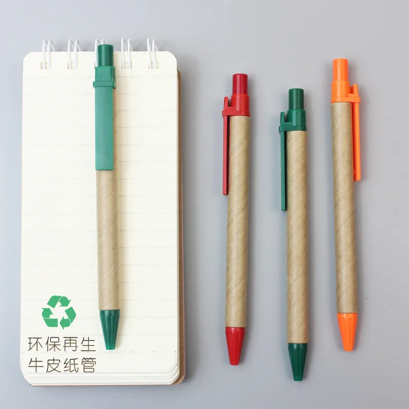 Imagem -04 - Eco-friendly Caneta Esferográfica Eco Reciclado Paper Ball Pen Material Escolar 50 Pcs