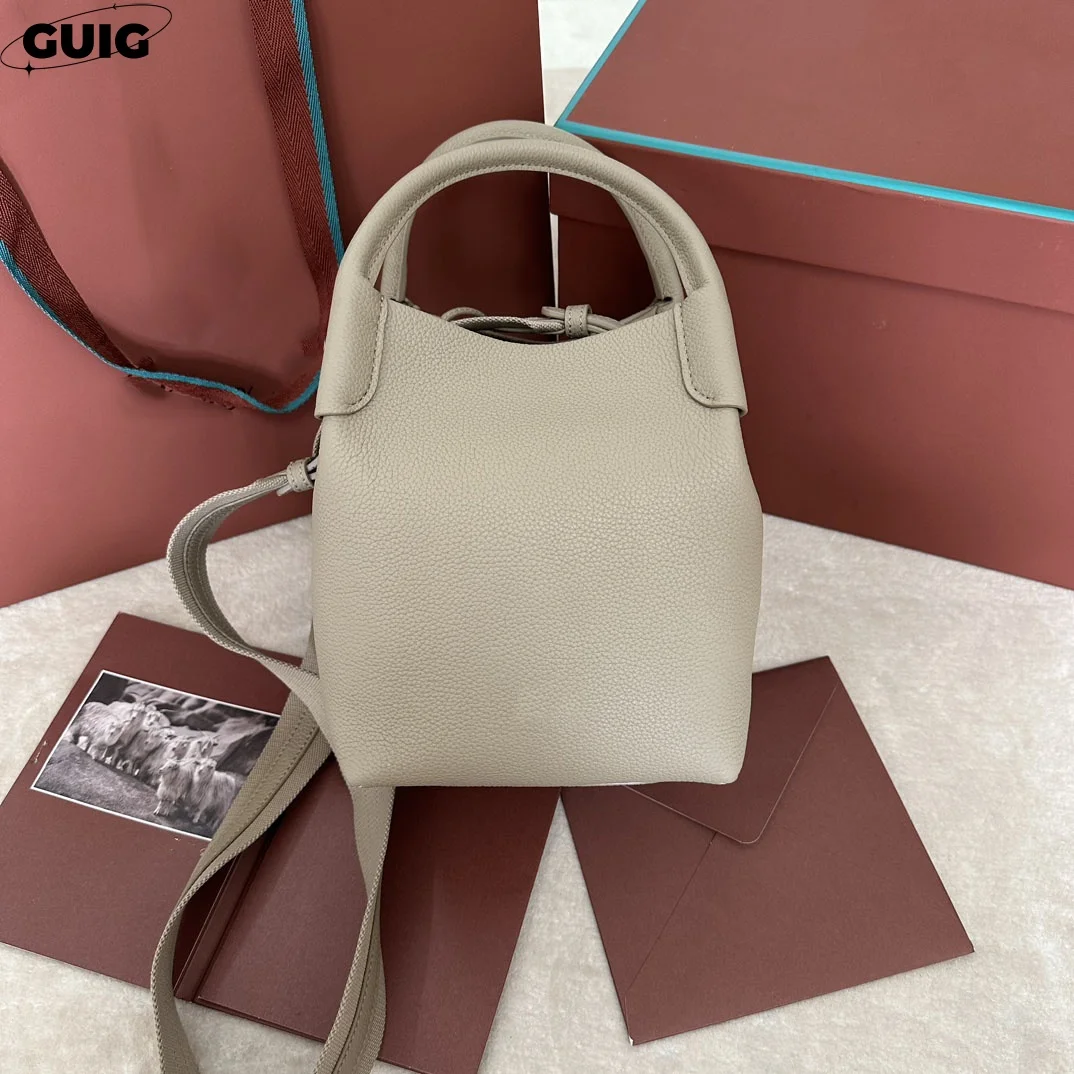 GUIG Famous Luxury Leather Shoulder Bag 2024 New Designer Luxury Bag Simple Commuter Cowhide Shoulder Crossbody Underarm Bag