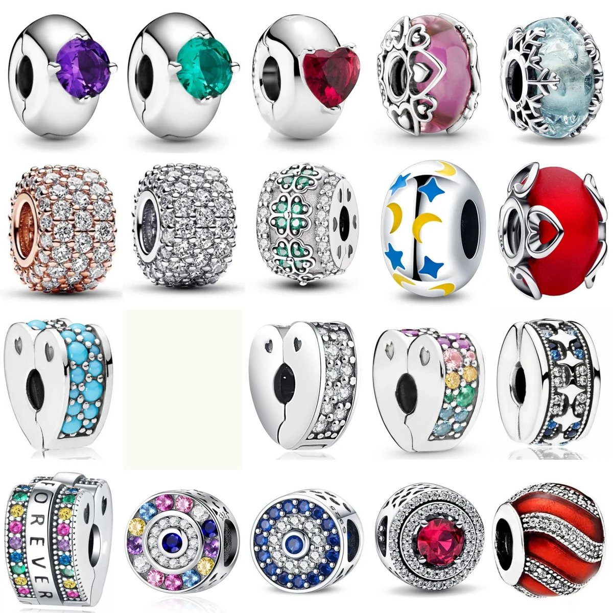 

Новые розовые и синие прозрачные бусины-подвески в форме сердца, подходящие для оригинальных европейских серебряных браслетов, сделай сам, женские драгоценности, подарок