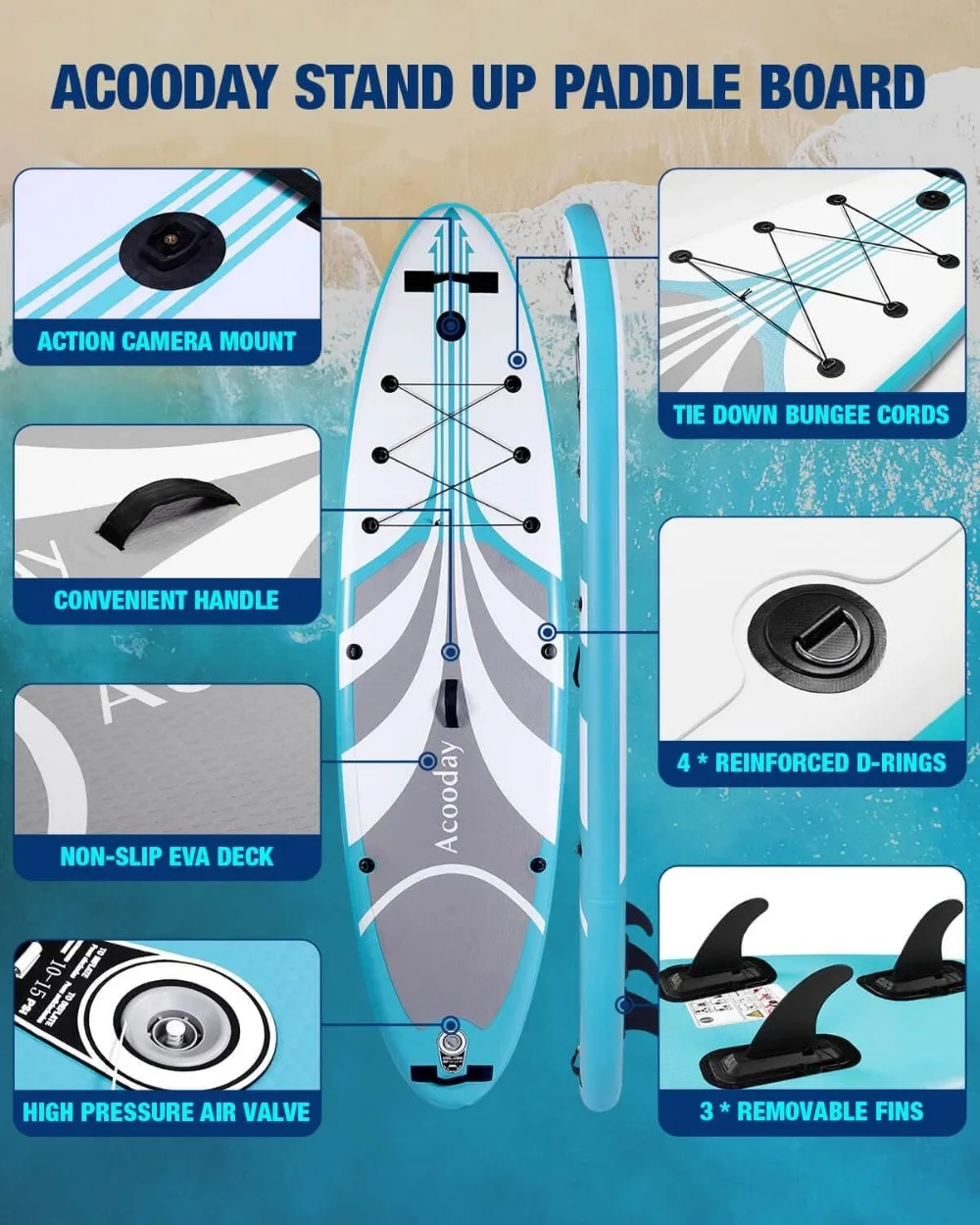 Tabla de Paddle inflable para adultos, tablas de pie Extra anchas, tablas de SUP ultraligeras de 11 pies con montaje de cámara