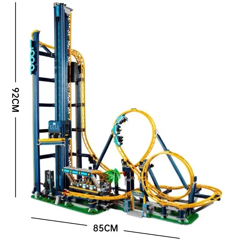Blocs de construction en briques pour parc d'attractions, montagnes russes à boucle, 3756 pièces, pour cadeaux de noël, compatibles 10303, cadeaux d'anniversaire