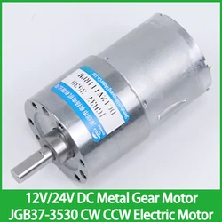 12V 24V Micro 37mm DC Gear Motor JGB37-3530 High Torque Adjustable Speed Can CW CCW Motor For Home Appliance