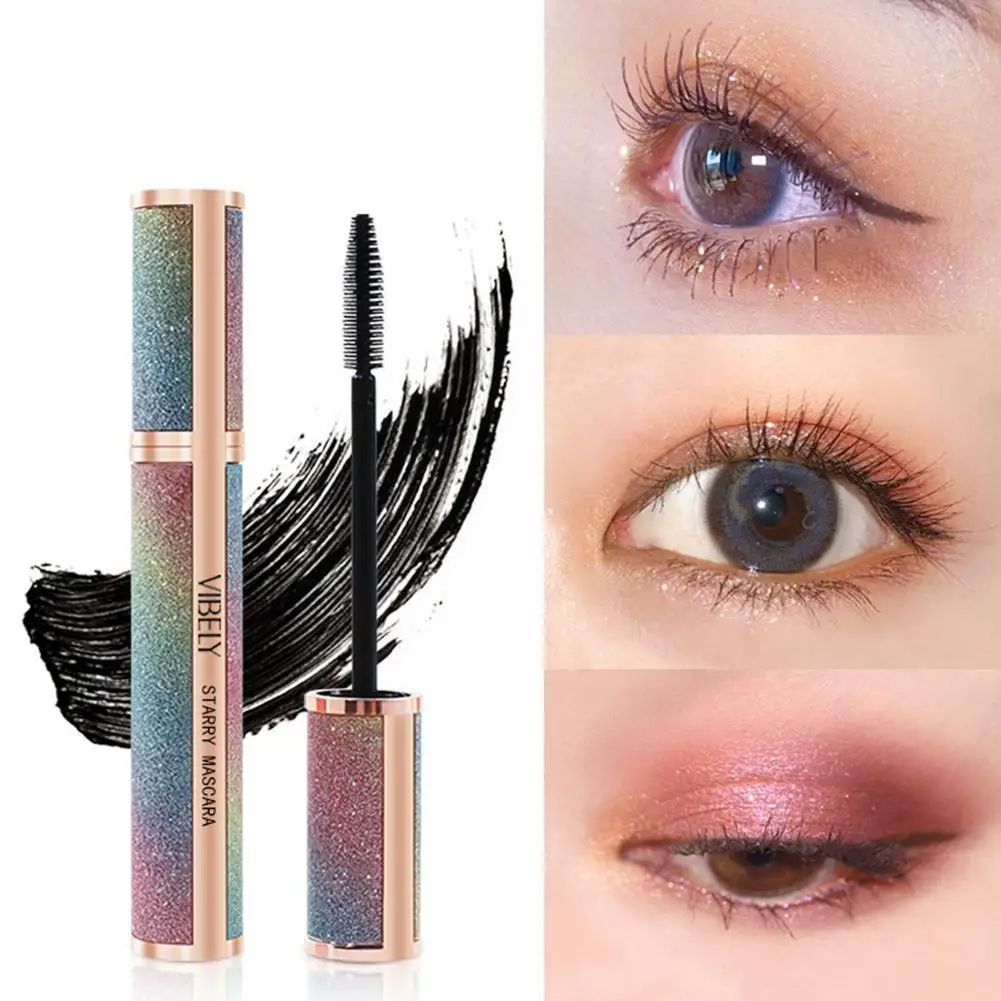 Black Color Mascara Lengthens Silk Fiber 4d Mascara Cosmetics Long Lash Extension Waterproof Eyelashes Lasting Makeup J9z5