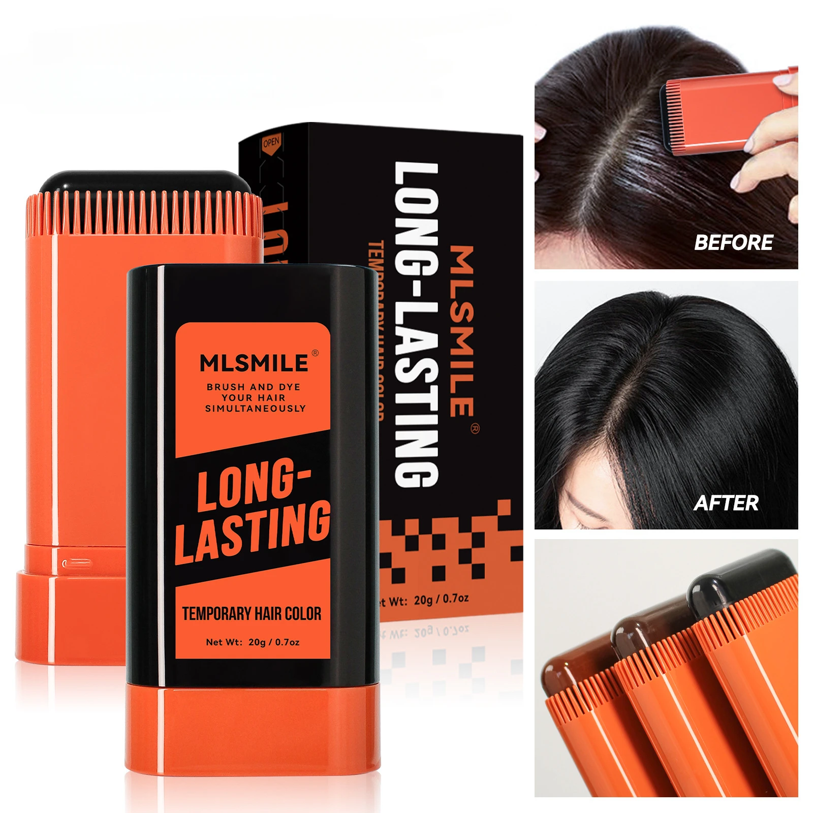 Disposable plant hair dye pen cover white hair tool color supplement stick one comb black temporary dye easy to clean