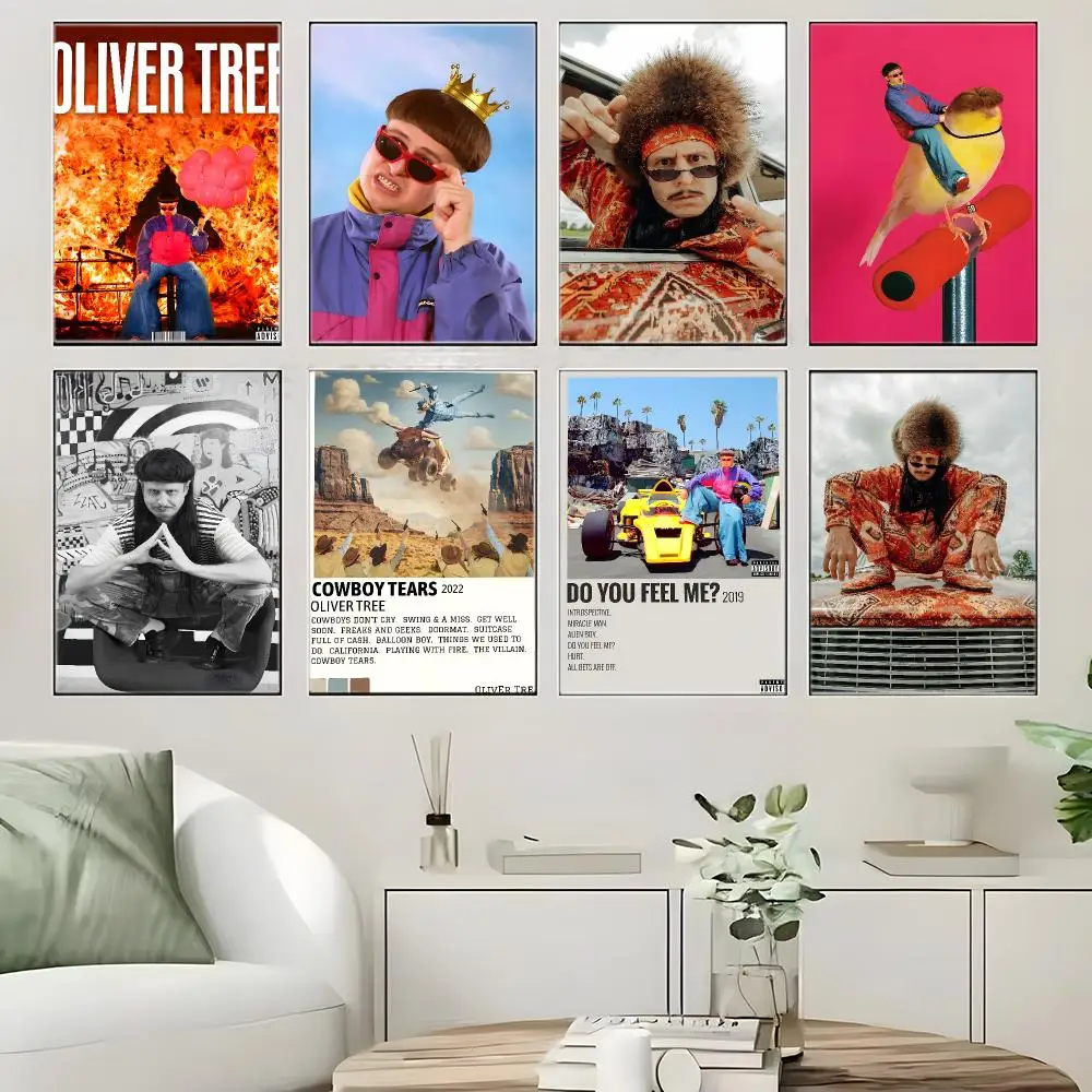 Merch Oliver Tree Singer Poster  Self-adhesive Art Waterproof Paper Sticker Coffee House Bar Room Wall Decor