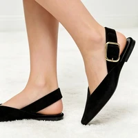 Luxury Designer Flats for Women Fashion Metal Buckle Back Strap Design Faux Suede Loafers Comfortable Outdoor Casual Shoe Ladies - Image 6