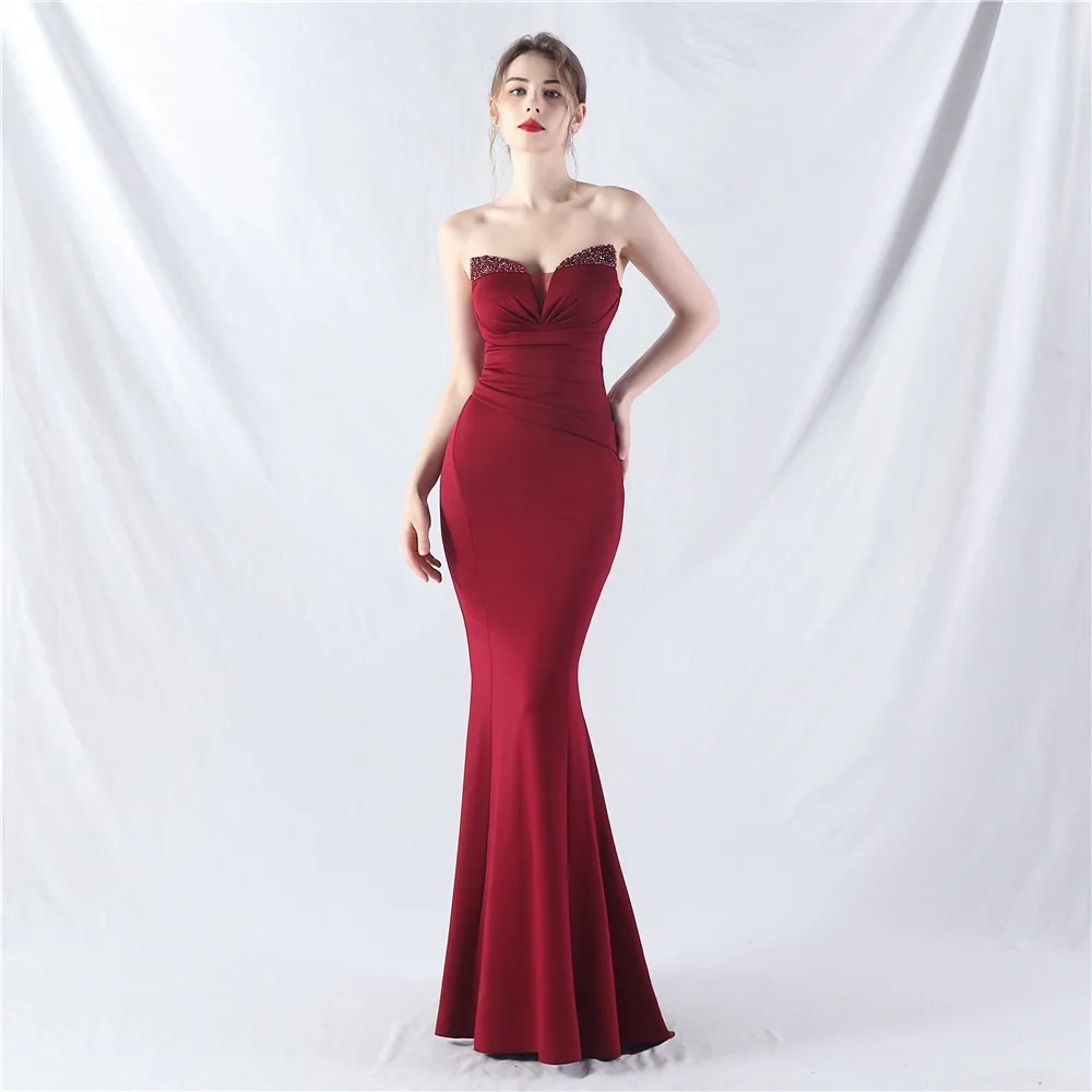 

Stunning Trumpet/Mermaid Prom Dress with Intricate Beading and Satin Material Customized