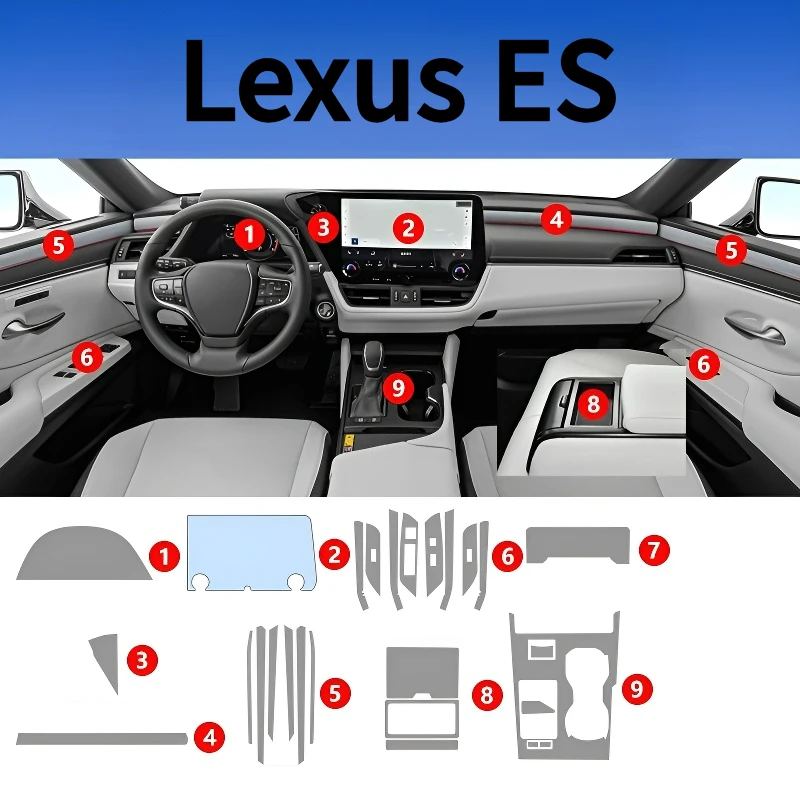 

Для Lexus ES 25 моделей: Прозрачная защитная пленка от царапин для мультимедийной GPS-консоли приборной панели (модификация)