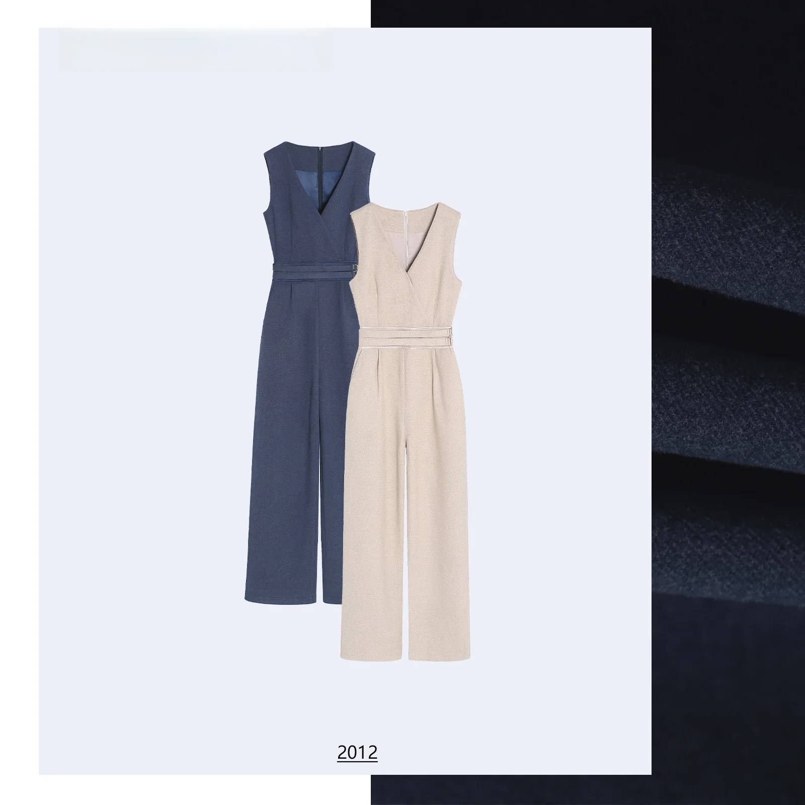 

Женский шерстяной жилет, топ, широкий комбинезон, дизайн Svel V-Ne, свободные прямые повседневные брюки с высокой талией, застежка-молния