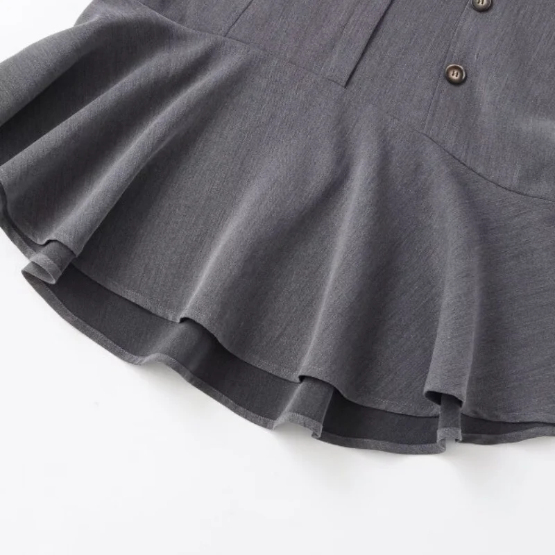 Feminino verão sem mangas acolchoado ombro em camadas decoração mini vestido moda casual wear streetwear na moda festa outfit