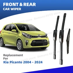 LHD Front Rear Windshield Wiper Blade For Kia Picanto Morning 2004-2023 Window Brushes Accessories 2008 2012 2013 2014 2016 2018