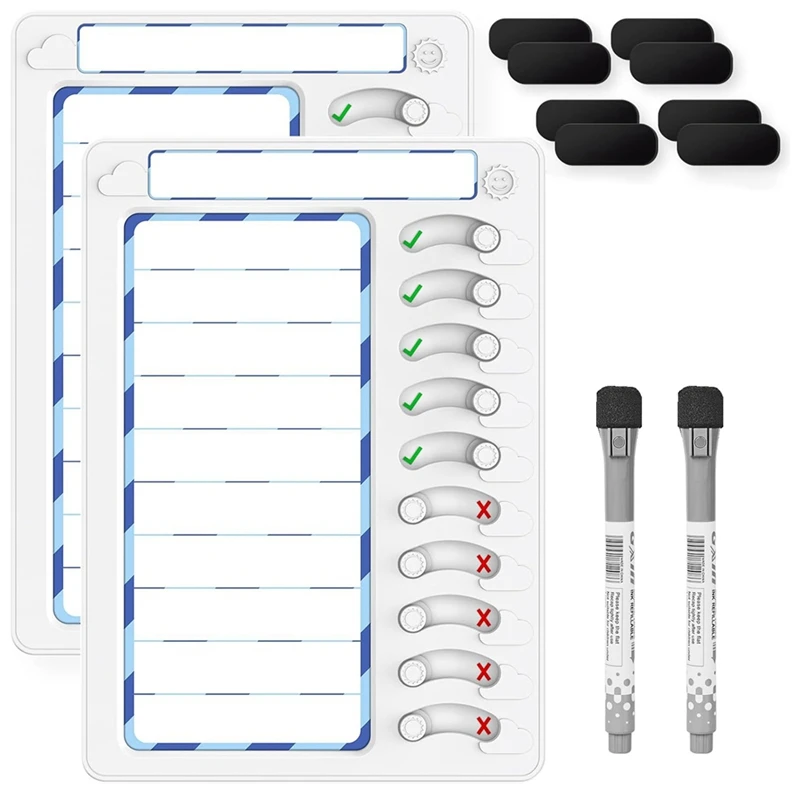 

Chore Chart For Kids Dry Erase Chore Board For Kids To Do List Checklist Task Board For Fridge With 10 Sliders ,2 Pack Durable