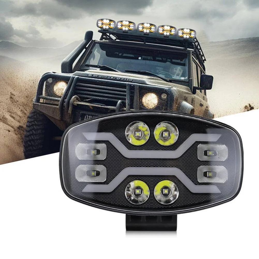 

Classy-9 Inch 8 LED Work Light Bar 36W Spot Flood Combo DRL Yellow White Dual Color 80Mm Thickness For Truck Offroad Scania Man
