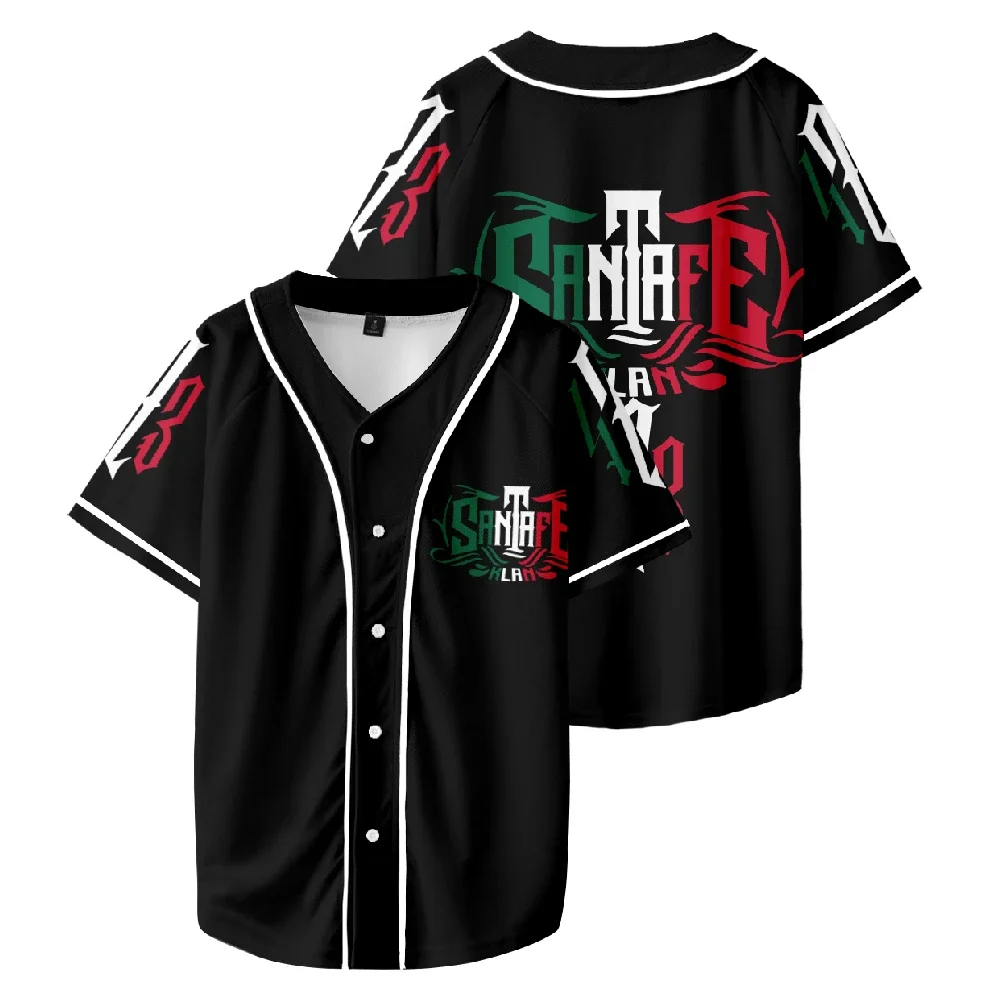 Rapper Santa Fe Klan Baseball Shirt Men Women Hipster Hip Hop Short Sleeve Baseball Jersey Tee Shirt Street Wear Summer Tops