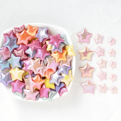 100pcs 10/13/19mm Glitter Colorful Heart Felt Padded Patches Appliques for Craft baby accessories Supplies DIY Hair Clips