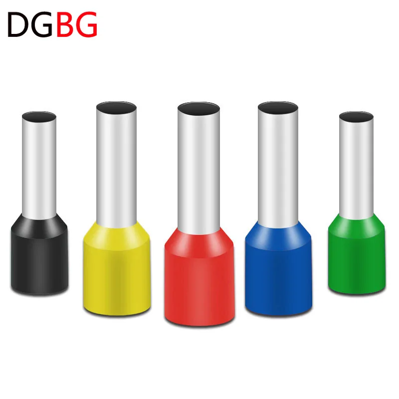 100/500/1000pcs Wire Connector VE 0508 7508 1008 1508 2508 4012 6012 10-12 16-12 Insulated Connect Terminal Crimp Cold Pressed