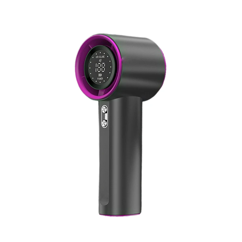 مروحة محمولة مروحة صغيرة محمولة 100 سرعة الرياح USB شحن مروحة تربو مروحة كهربائية شاشة ديجيتال التخييم تسلق الجبال