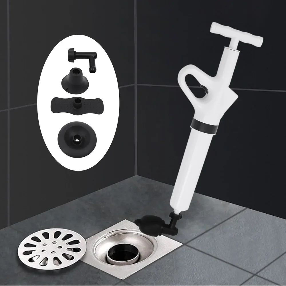 

Плунжер для унитаза Bymaocar с воздушным питанием, сливной бластер высокого давления, экскаватор для раковины, средство для удаления засора со съемным клюшкой, эффективная очистка