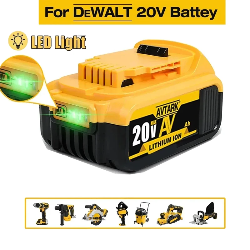 Genuine 18V/20 12.0Ah Volt MAX 8.0Ah DCB200 Replacement Li-ion Battery for DeWalt DCB205 DCB201 DCB203 Power Tool Batteries