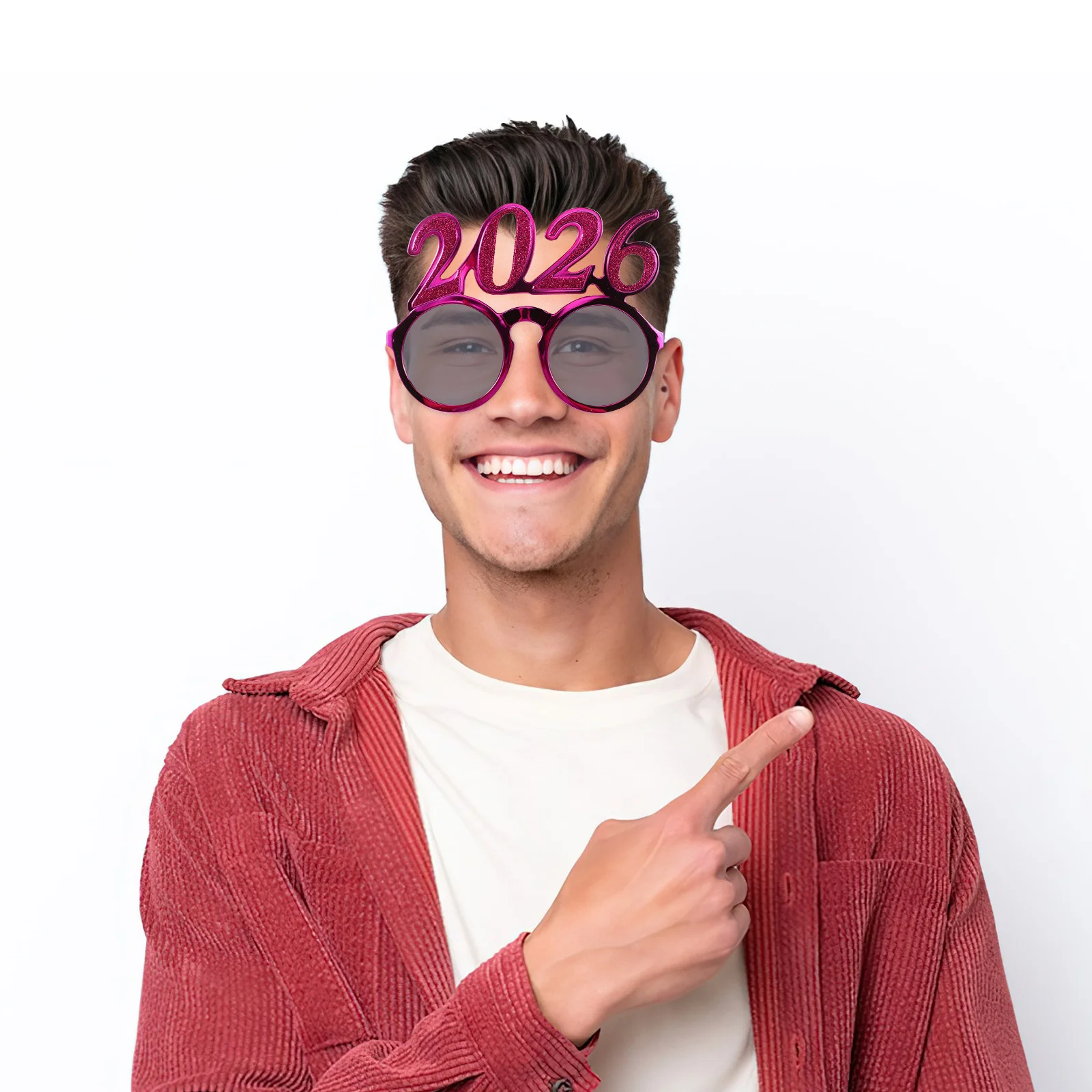 

4 Pcs 2026 Number Eyewear New Year Eyeglass Props Photo Glasses Novelty Sunglasses Graduation Eyeglasses