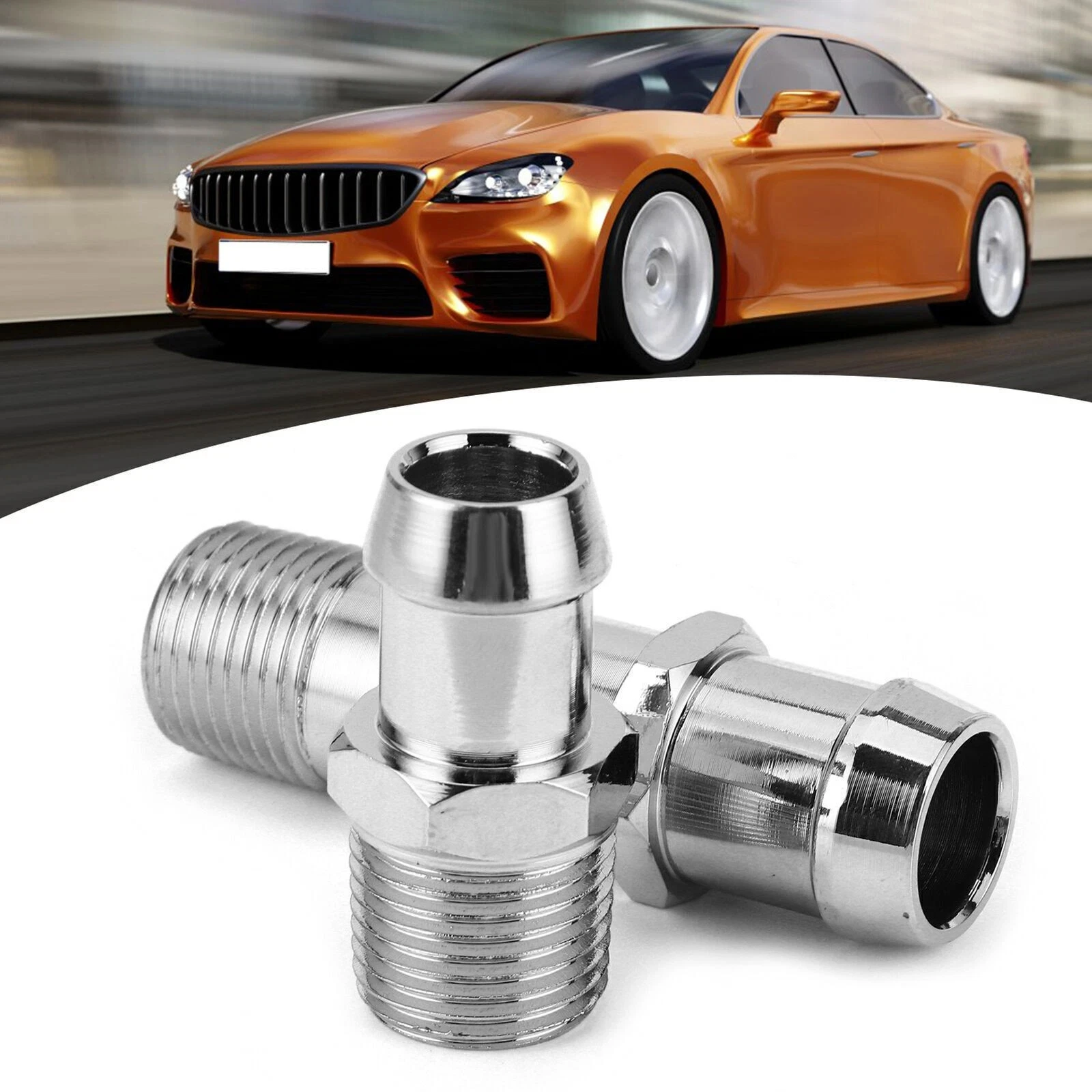 

12 Inch Stainless Steel Heater Hose Fittings NPT Thread for Chevy Engines 283 305 307 327 350 383 400 Standard Fitment