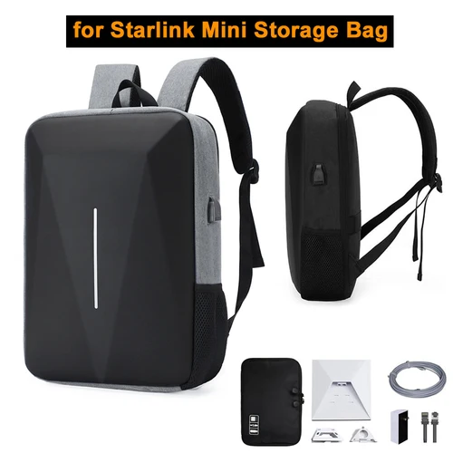 Imagen 1 del producto Bolsa de almacenamiento para Starlink Mini mochila multifuncional para Cable de alimentación, funda impermeable con soporte para accesorios Starlink Mini
