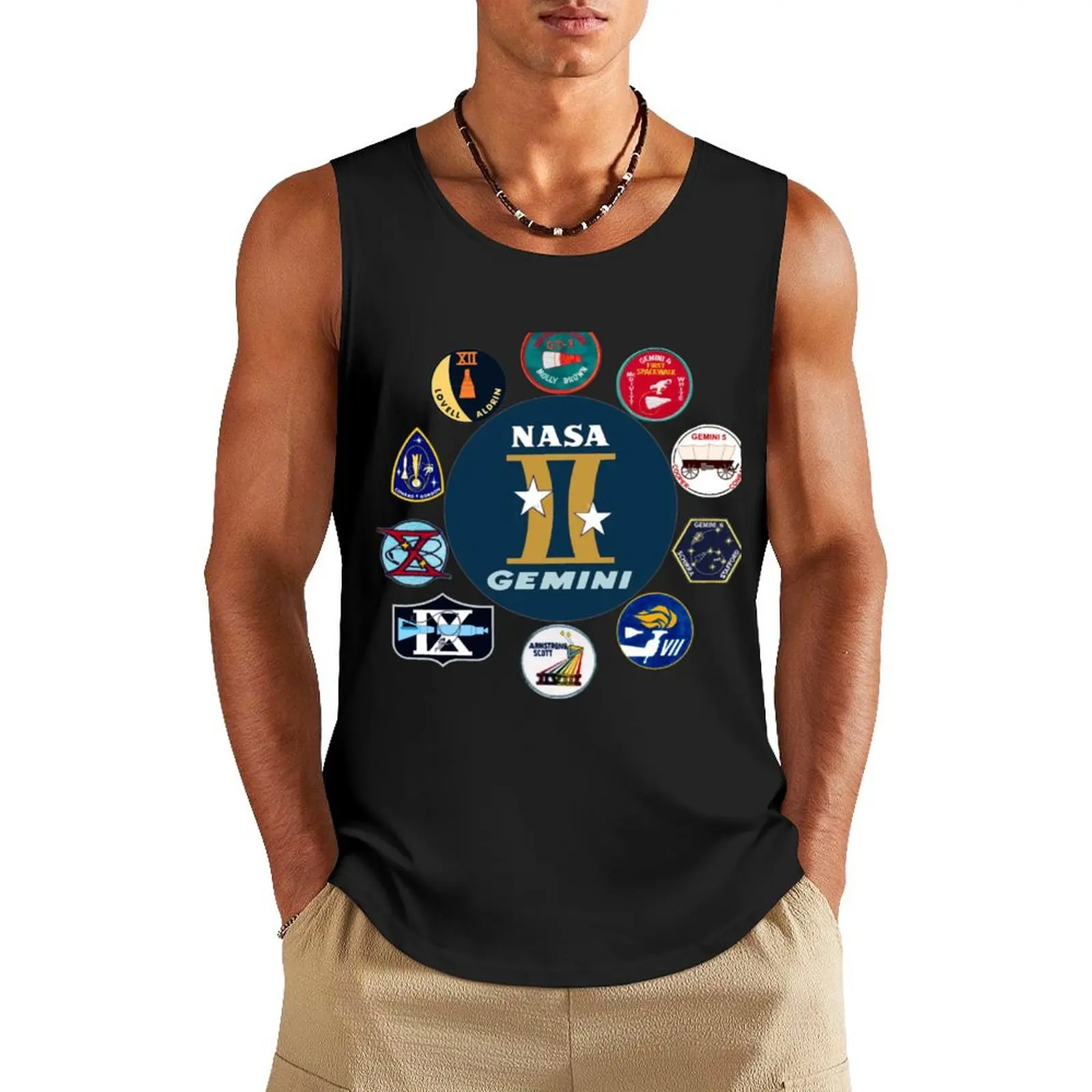 Gemini Program Composite Logo Tank Top sleeveless shirts Sleeveless T-shirt