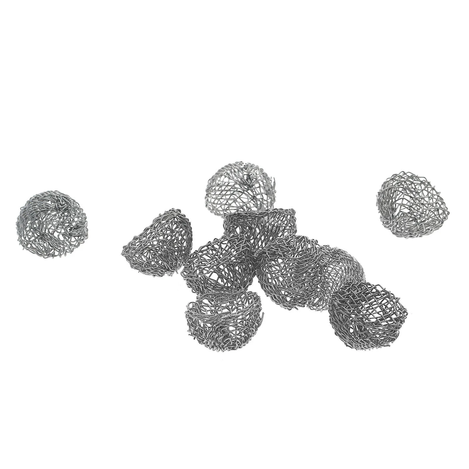 50Pcs Tobacco Ball Filter Burning Mesh Ball 17mm Hollow Smoking Pipe Metal Promote Combustion Supporting Net Silver Small Tool