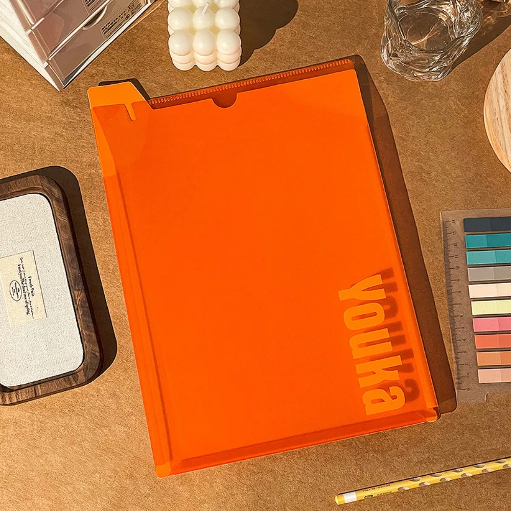 

New A4 File Bag Waterproof Lightweight File Folder Transparent Dual Use Document Organizer Students