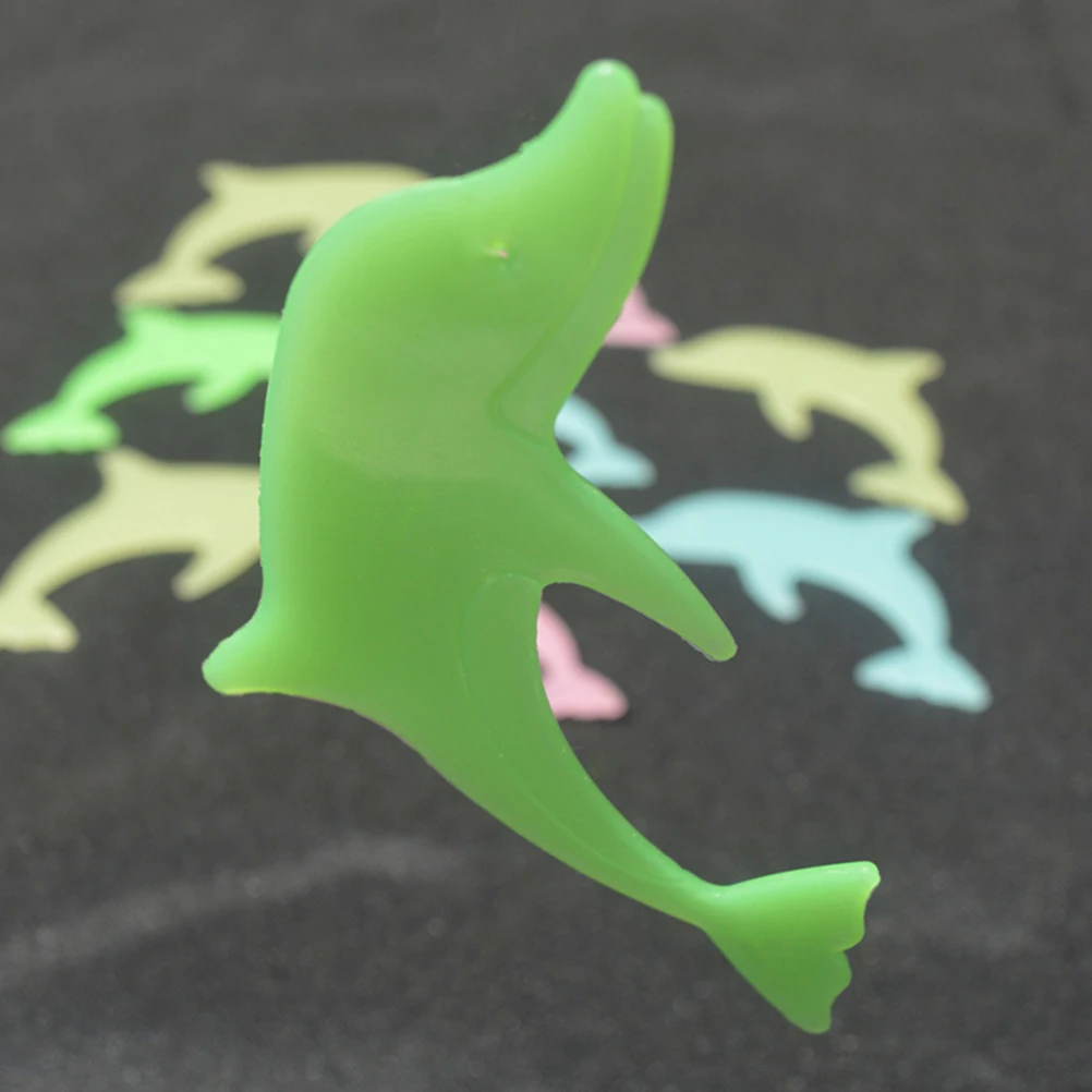 

36pcs Dolphin Shape Luminous Wall Stickers Night Glow Fluorescent Decor For Room Creative Home Decoration 3D Mixed Color
