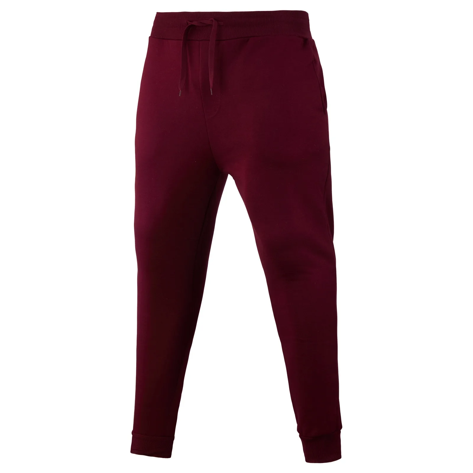 2024 New Fashion Brand Men\'s Leisure Sports Running Lace Up End Foot Pants Solid Color Loose Pants Plush Guard Pants