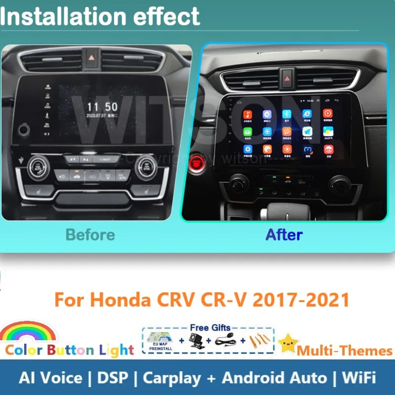 

WITSON Android 13 AI VOICE Car Radio FOR Honda CRV CR-V 2017-2021 Navigation GPS Auto Stereo Carplay Multimedia